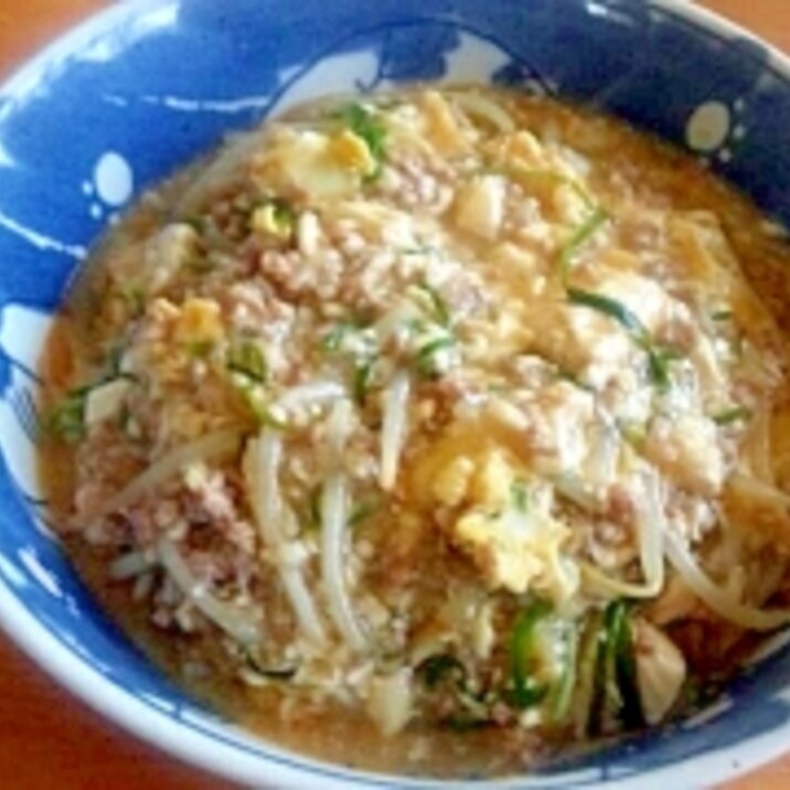 麻婆豆腐卵とじinもやし